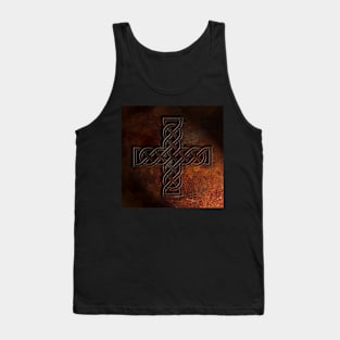 Celtic Knotwork Cross Rust Texture No 1 Repost Tank Top